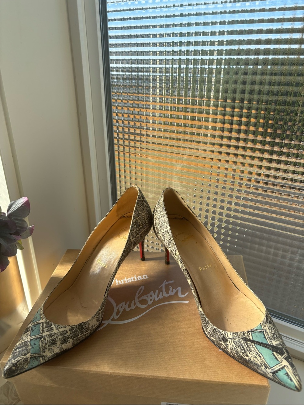2000s Christian Louboutin Paris map print.